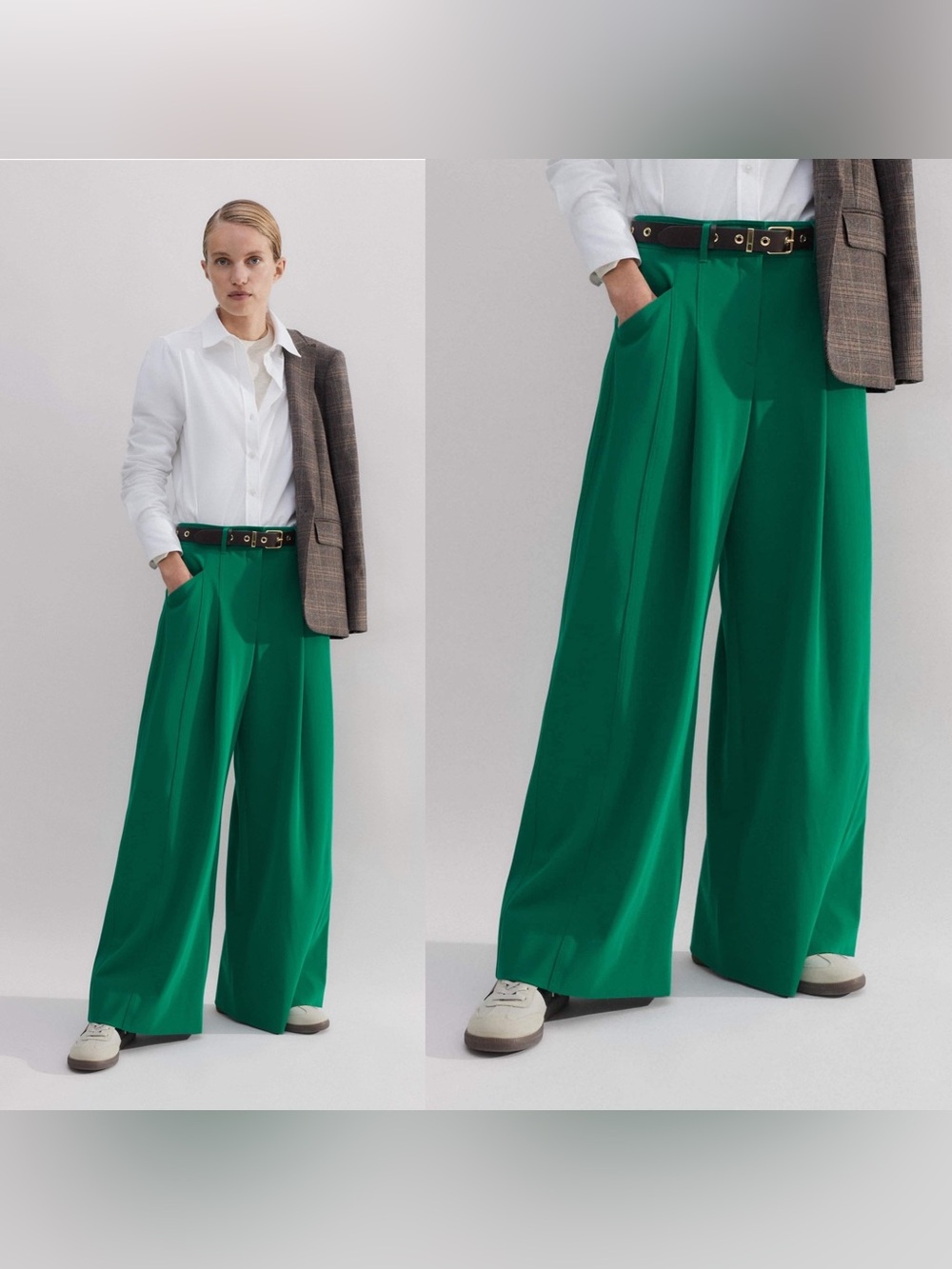 ME + EM Short Wide Leg Pleated Trousers